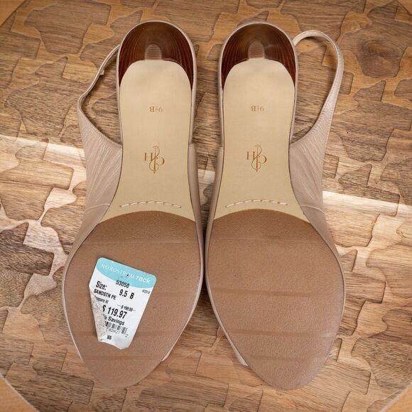 Cole Haan Cream Peep Toe Heel Slingbacks Career Cocktail Size 9.5 B EUC - Picture 9 of 9